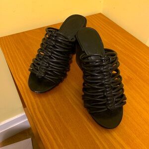 Rebecca Minkoff, black block heeled sandals size 6.5